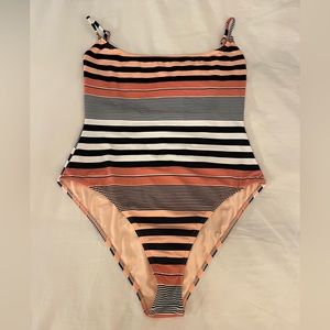 Striped One Piece Swimsuit